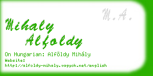 mihaly alfoldy business card