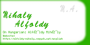 mihaly alfoldy business card